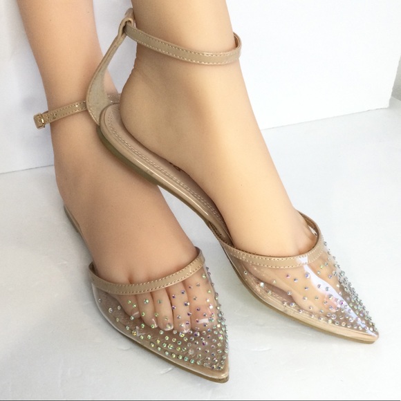 Lulus Crystal Point Toe Flats - Picture 1 of 8
